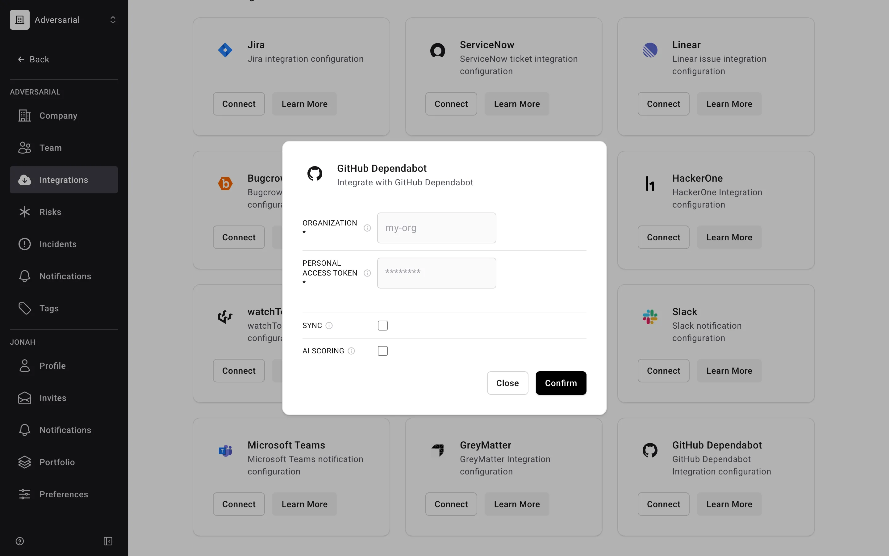 GitHub Dependabot integration configuration