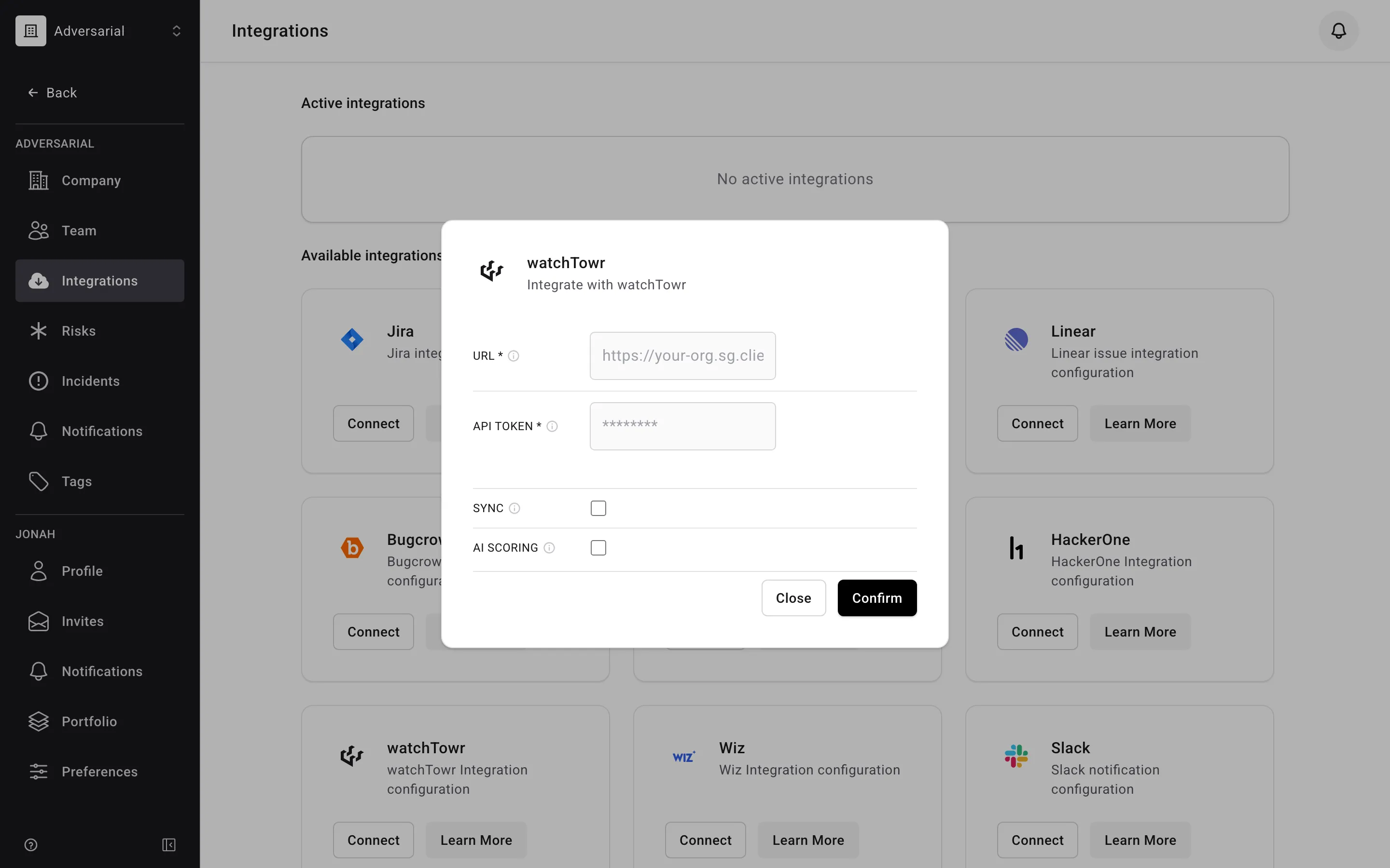 watchTowr integration configuration